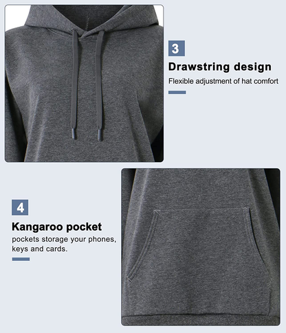 Women'S Basic Pullover Hoodie Loose Fit Ultra Soft Fleece Hooded Sweatshirt with Pockets Apparel & Accessories > Clothing > Activewear Kylie Max   