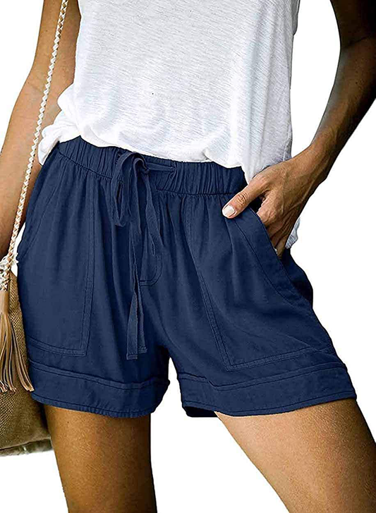 Wielsscca Womens Drawstring Shorts Summer Elastic Waist Casual Lightweight with Pockets Apparel & Accessories > Clothing > Shorts Kylie Max   