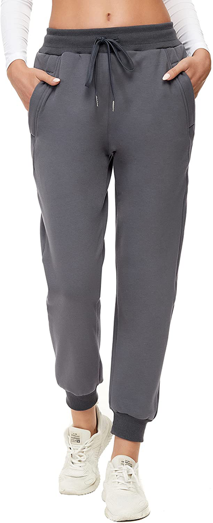 MOUEEY Women'S Super Warm Sherpa Lined Athletic Sweatpants Jogger Fleece Pants with Zipper Pockets Apparel & Accessories > Clothing > Activewear Kylie Max   