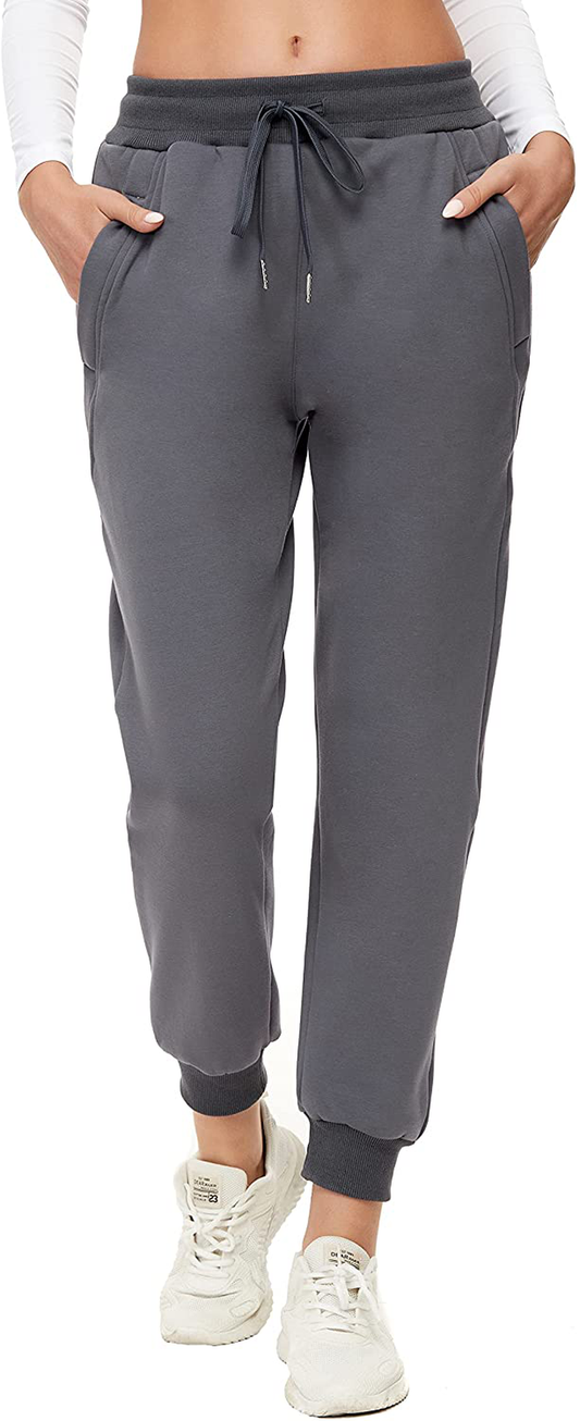 MOUEEY Women'S Super Warm Sherpa Lined Athletic Sweatpants Jogger Fleece Pants with Zipper Pockets Apparel & Accessories > Clothing > Activewear Kylie Max   