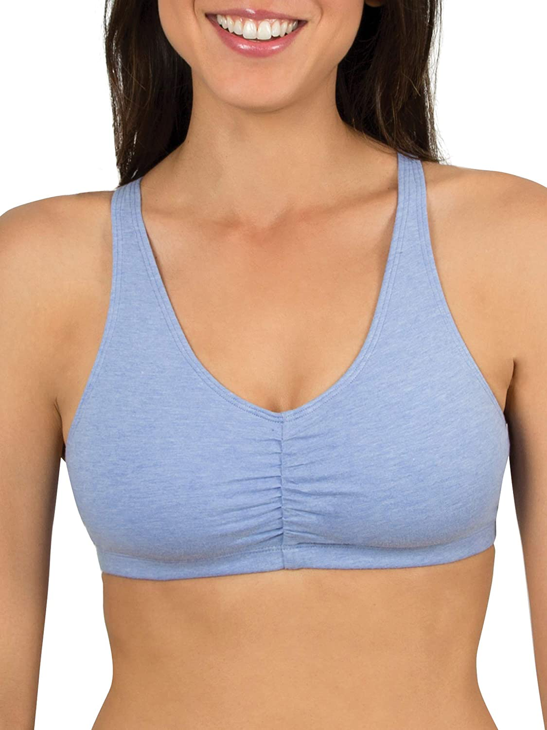 Fruit of the Loom Women'S Adjustable Shirred Front Racerback Sports Bra Apparel & Accessories > Clothing > Underwear & Socks > Bras Kylie Max   