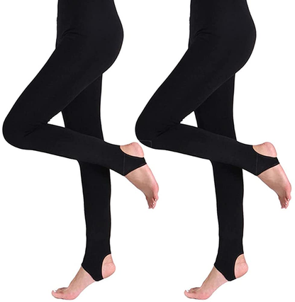 Blostirno Women'S Fleece Lined Tights Thermal Pantyhose Leggings Apparel & Accessories > Clothing > Underwear & Socks > Shapewear Blostirno Stirrup Black 2-pack Small-Medium 