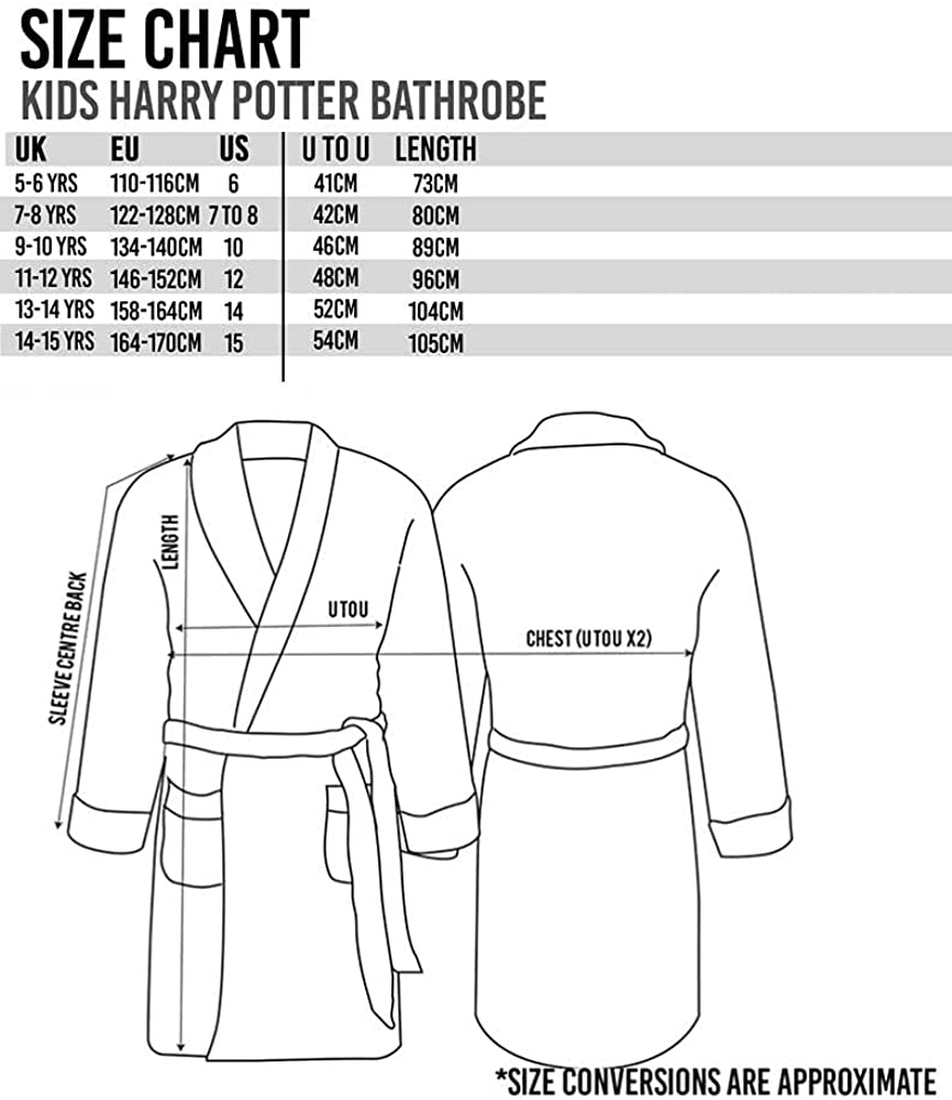 Harry Potter Dressing Gown Kids Red or Blue Options Pyjama Robe Apparel & Accessories > Clothing > Sleepwear & Loungewear > Robes Kylie Max   