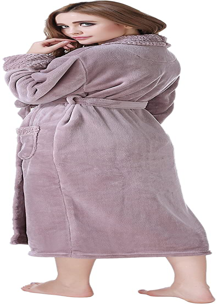 Richie House Women'S Plush Soft Warm Fleece Bathrobe Robe RH1591 Apparel & Accessories > Clothing > Sleepwear & Loungewear > Robes Kylie Max   