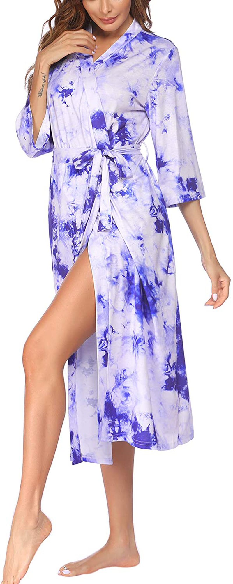 Ekouaer Womens Robes, Lightweight Cotton Robe Soft Sleepwear Ladies Loungewear Dressing Gown Long Bathrobe Apparel & Accessories > Clothing > Sleepwear & Loungewear > Robes Ekouaer   