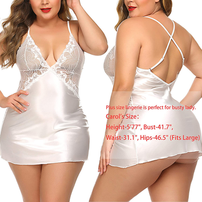 Avidlove Women Lingerie V Neck Nightwear Satin Sleepwear Lace Chemise Mini Teddy Apparel & Accessories > Clothing > Underwear & Socks > Lingerie Avidlove   