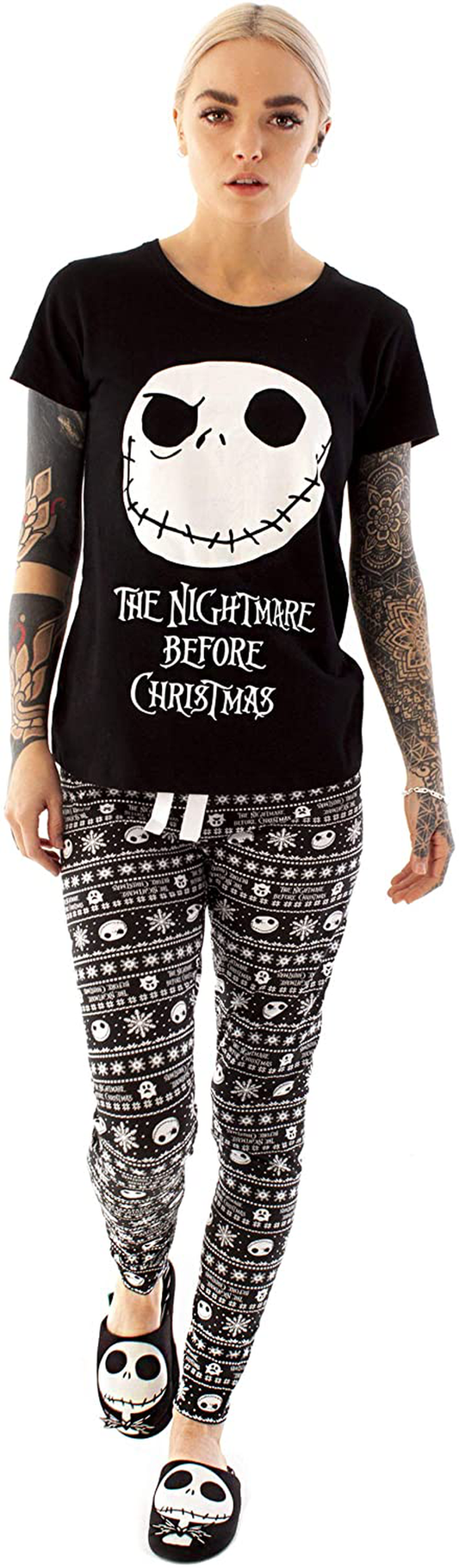 Nightmare Before Christmas Pyjamas Womens Skellington PJ Top Trousers Apparel & Accessories > Clothing > Sleepwear & Loungewear > Pajamas Disney X-Large  