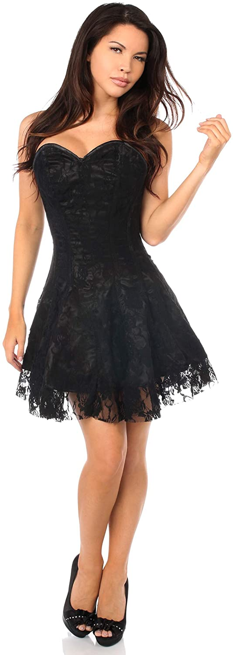 Daisy Corsets Women'S Lavish Black Lace Corset Dress Apparel & Accessories > Clothing > Underwear & Socks > Lingerie Daisy corsets Black 5X 