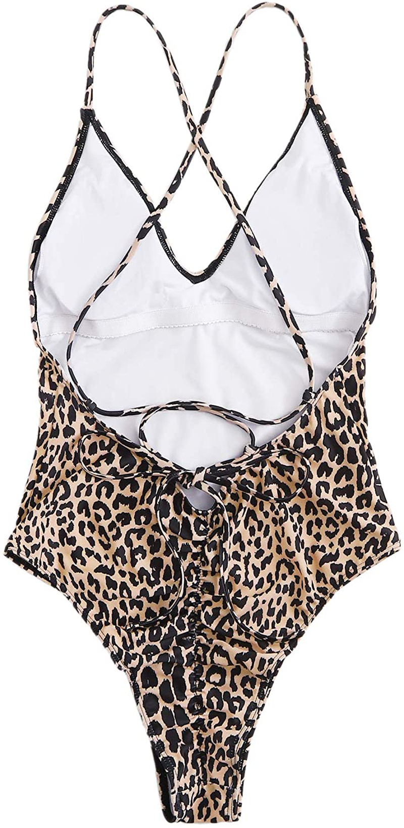 SOLY HUX Women'S Plunge Neck Cross Back High Cut One Piece Bathing Suits Swimsuit Apparel & Accessories > Clothing > Swimwear Kylie Max   