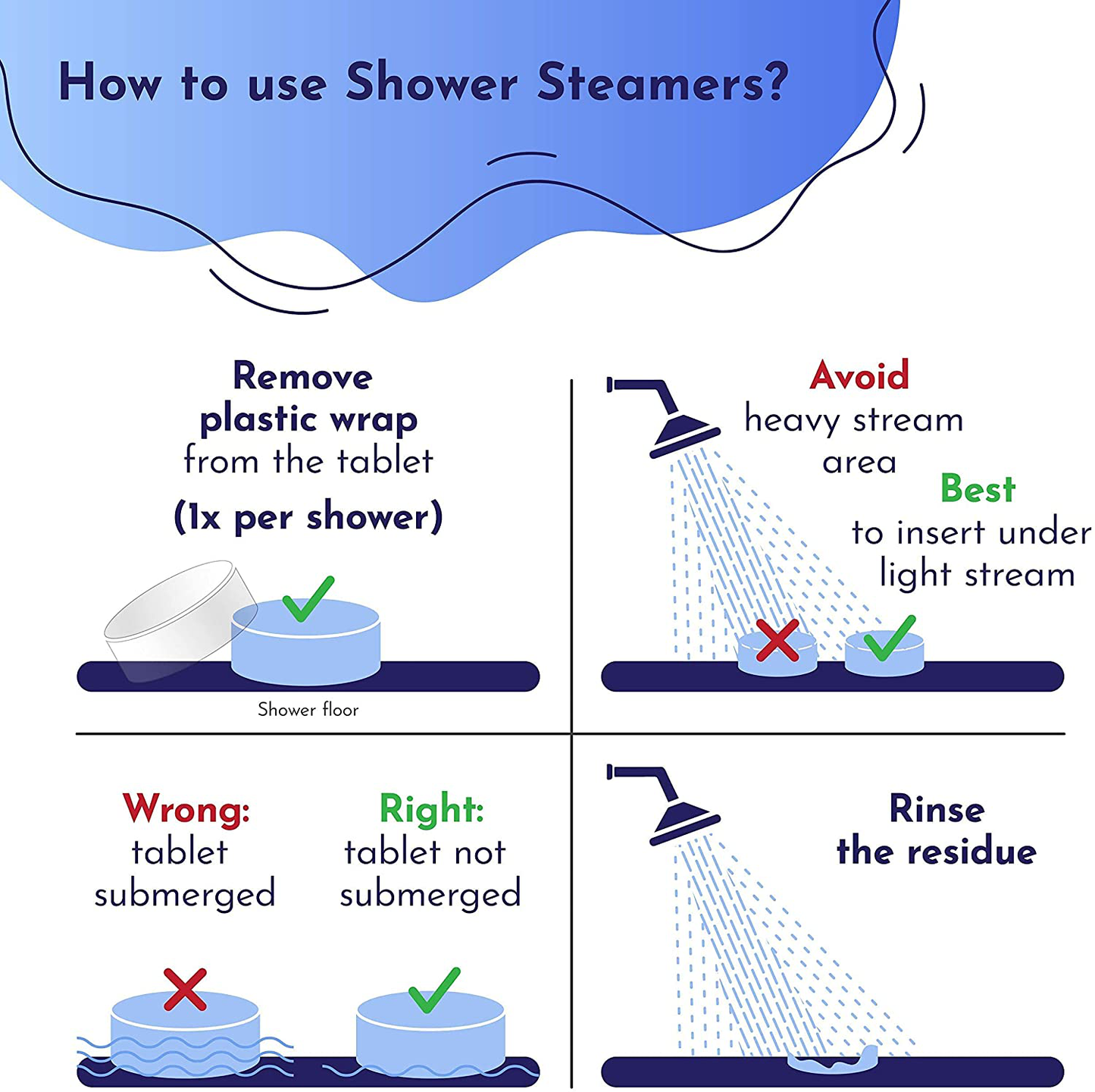 Cleverfy Shower Steamers Aromatherapy - Variety Pack of 6 Shower Bombs. Blue Set: Watermelon, Grapefruit, Menthol & Eucalyptus, Peony & Pear, Cocoa & Orange, Lemongrass & Coconut Arts & Entertainment > Party & Celebration > Gift Giving Cleverfy   