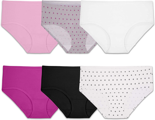 Fruit of the Loom Women'S Cotton Stretch Panties (Regular & plus Size) Apparel & Accessories > Clothing > Underwear & Socks > Underwear Fruit of the Loom Hipster - 6 Pack - Assorted Color Hipster 7