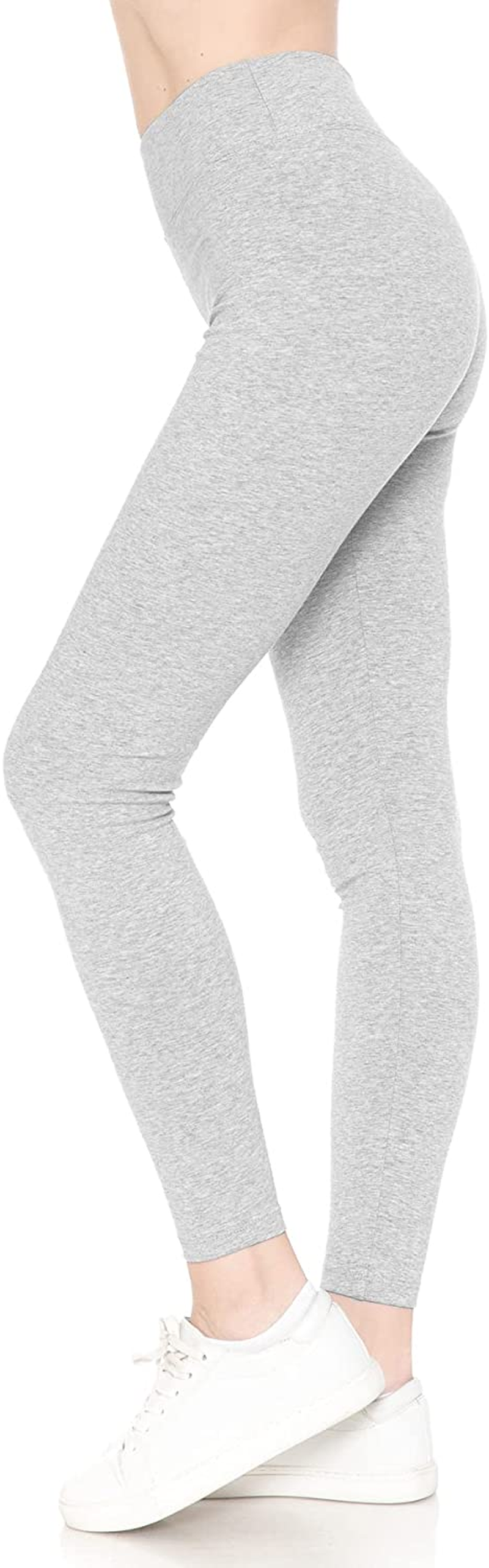 Leggings Depot Cotton Women'S Premium Quality Ultra Soft Solid Leggings Apparel & Accessories > Clothing > Underwear & Socks > Shapewear LEGGINGS DEPOT Cotton-yoga Light Grey 2X 