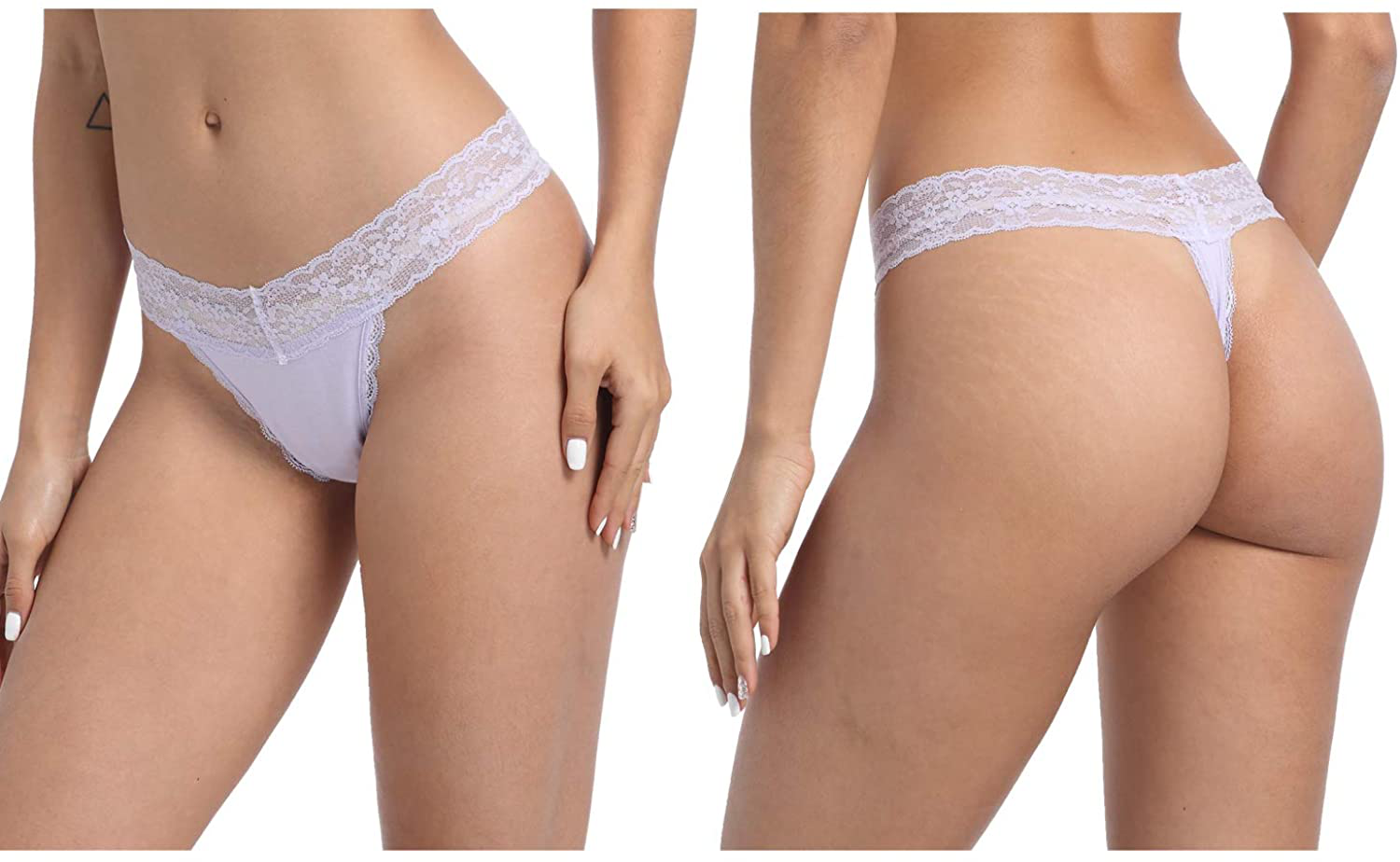 Women's Lace Thongs, T Back Low Waist See Through Panties Sexy Seamless V-Shape Design Lace Thongs for Women Apparel & Accessories > Clothing > Underwear & Socks > Underwear Delcroix   