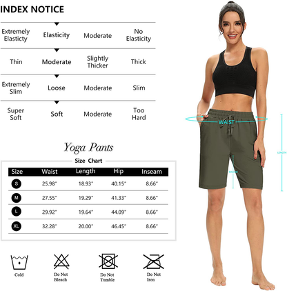 DIBAOLONG Womens Yoga Shorts Loose Comfy Drawstring Lounge Bermuda Shorts with 3 Pockets Apparel & Accessories > Clothing > Shorts Kylie Max   