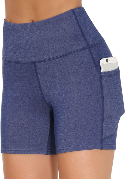 Dragon Fit High Waist Yoga Shorts for Women with 2 Side Pockets Tummy Control Running Home Workout Shorts Apparel & Accessories > Clothing > Shorts Kylie Max   