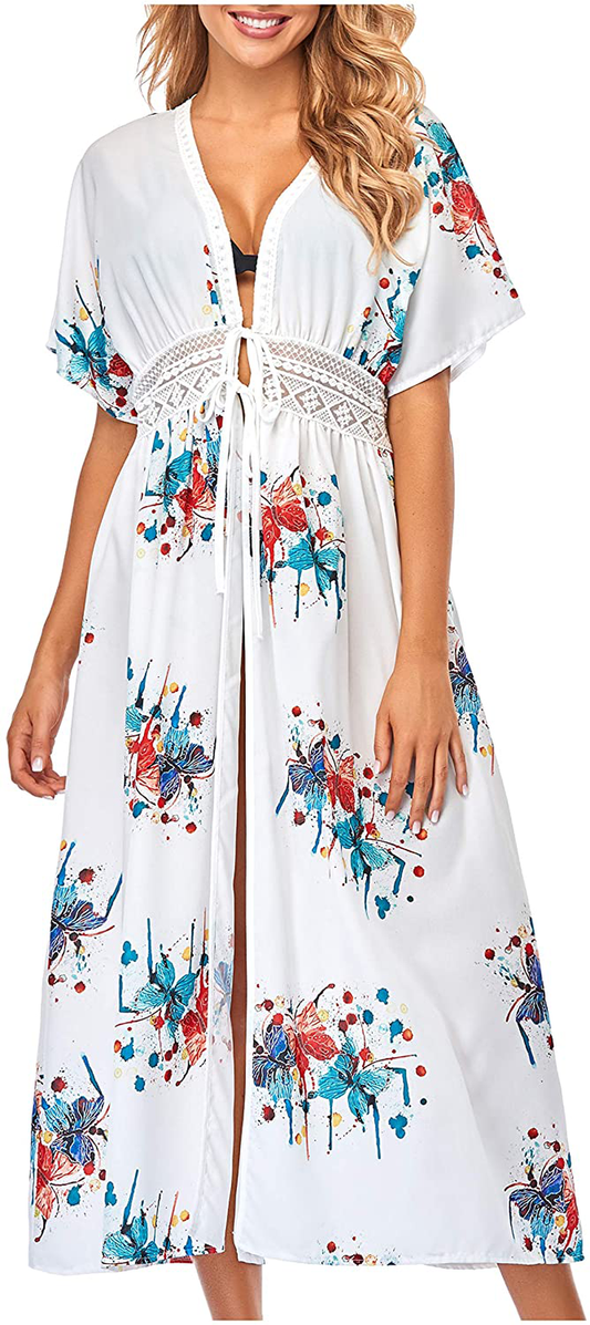 Wander Agio Womens Bikini Cover Ups Beach Coverup Swimsuits Sunscreen Long Top Apparel & Accessories > Clothing > Swimwear Kylie Max   