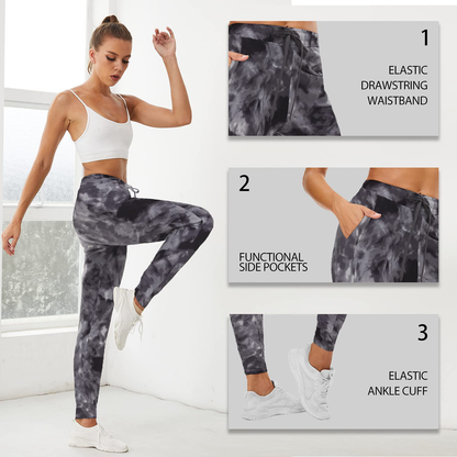QGGQDD 2 Pack Joggers for Women - Sweatpants with Pockets Yoga Lounge Black Workout Pants Apparel & Accessories > Clothing > Activewear Kylie Max   