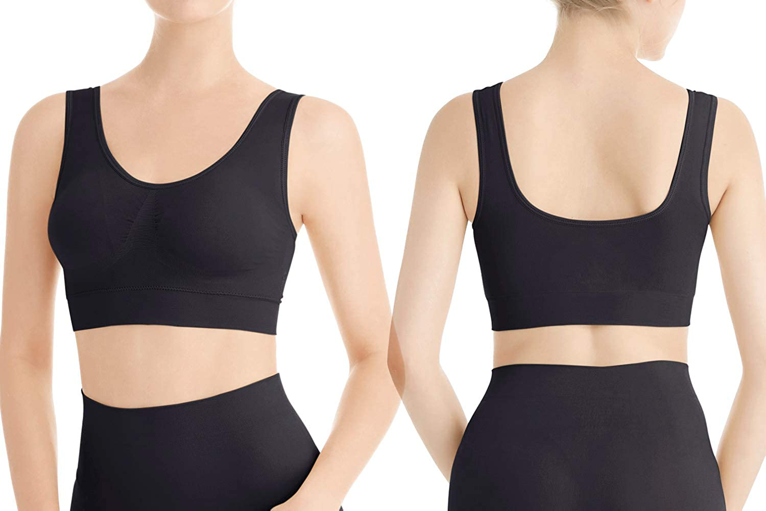 Lemef 3-Pack Seamless Sports Bra Wirefree Yoga Bra with Removable Pads for Women Apparel & Accessories > Clothing > Underwear & Socks > Bras Kylie Max   