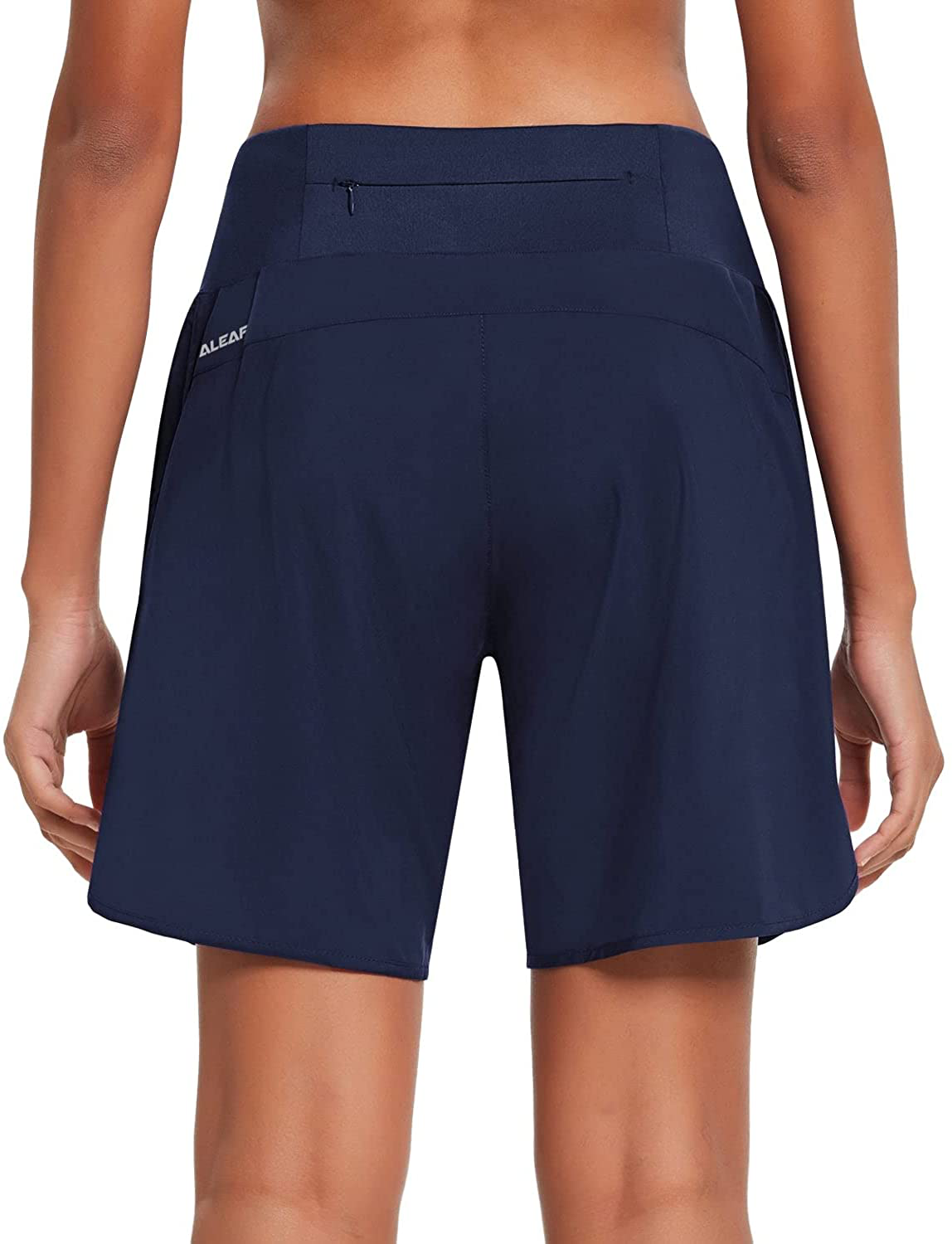 BALEAF Women'S 7 Inches Long Running Shorts with Liner Lounge Sport Gym Shorts Back Zipper Pocket Apparel & Accessories > Clothing > Shorts Kylie Max   