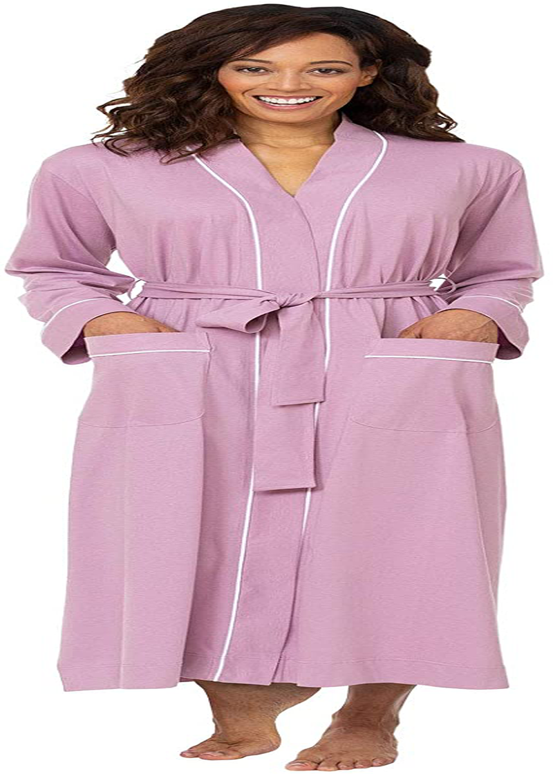 Pajamagram Long Women'S Cotton Robes - Soft Robe Womens Apparel & Accessories > Clothing > Sleepwear & Loungewear > Robes PajamaGram Purple Small 