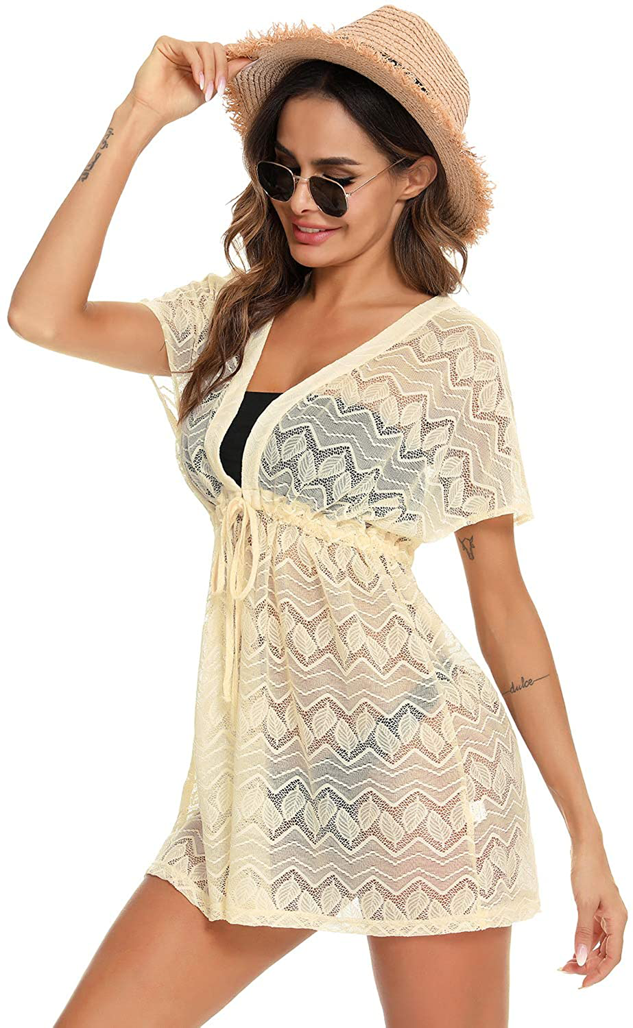 EISHOPEER Women'S Bathing Suit Cover Ups Sexy Swimwear Lace Beach Bikini Cover-Ups Apparel & Accessories > Clothing > Swimwear Kylie Max   