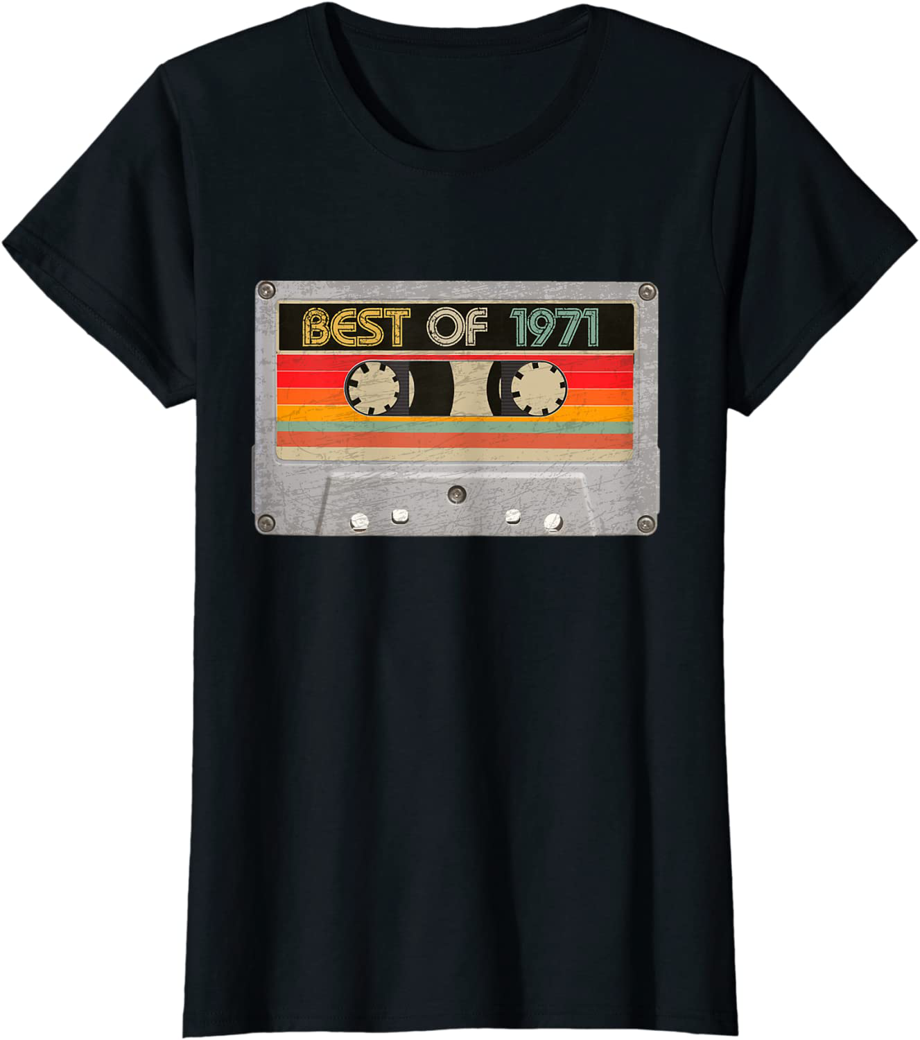 Best Of 1971 50th Birthday Gifts Cassette Tape Vintage T-Shirt Arts & Entertainment > Party & Celebration > Gift Giving BORN Black Women 2XL