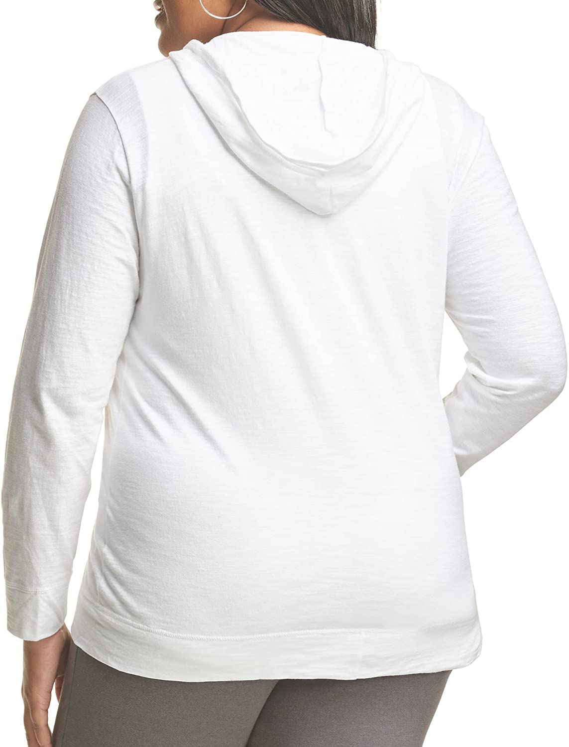 JUST MY SIZE plus Size Slub-Cotton Full-Zip Lightweight Women'S Hoodie Apparel & Accessories > Clothing > Activewear Kylie Max   