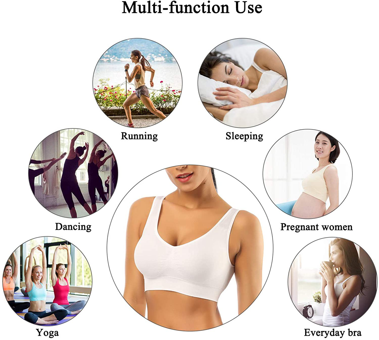 BESTENA Sports Bras for Women, Seamless Comfortable Yoga Bra with Removable Pads Apparel & Accessories > Clothing > Underwear & Socks > Bras Kylie Max   