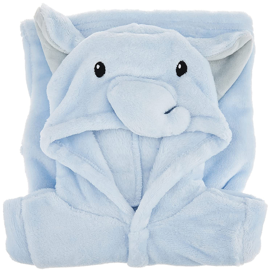 Hudson Baby Unisex Baby Plush Animal Face Robe, Blue Elephant, One Size, 0-9 Months Apparel & Accessories > Clothing > Sleepwear & Loungewear > Robes Kylie Max   