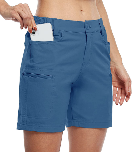 Willit Women'S Hiking Cargo Shorts Stretch Golf Active Shorts Outdoor Summer Shorts with Pockets Water Resistant 5" Apparel & Accessories > Clothing > Shorts Kylie Max   