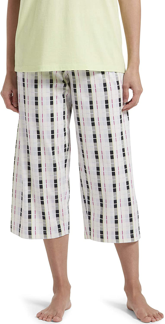 HUE Womens Printed Knit Capri Pajama Sleep Pant Apparel & Accessories > Clothing > Sleepwear & Loungewear > Pajamas Kylie Max   