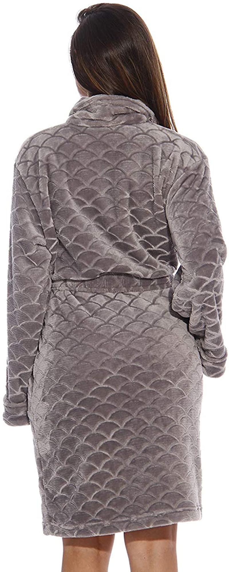 Just Love Kimono Robe Velour Chevron Texture Bath Robes for Women Apparel & Accessories > Clothing > Sleepwear & Loungewear > Robes Kylie Max   