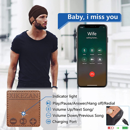 Bluetooth Beanie Novelty Headwear Christmas Stocking Stuffer Gifts for Men Women Arts & Entertainment > Party & Celebration > Gift Giving XIKEZAN   