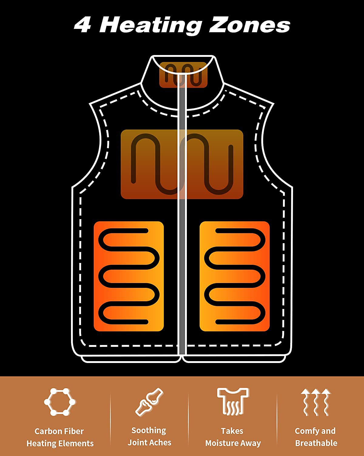 FTVOGUE Lightweight Women’s Heated Vest with Battery Pack, Black Arts & Entertainment > Party & Celebration > Gift Giving FTVOGUE   