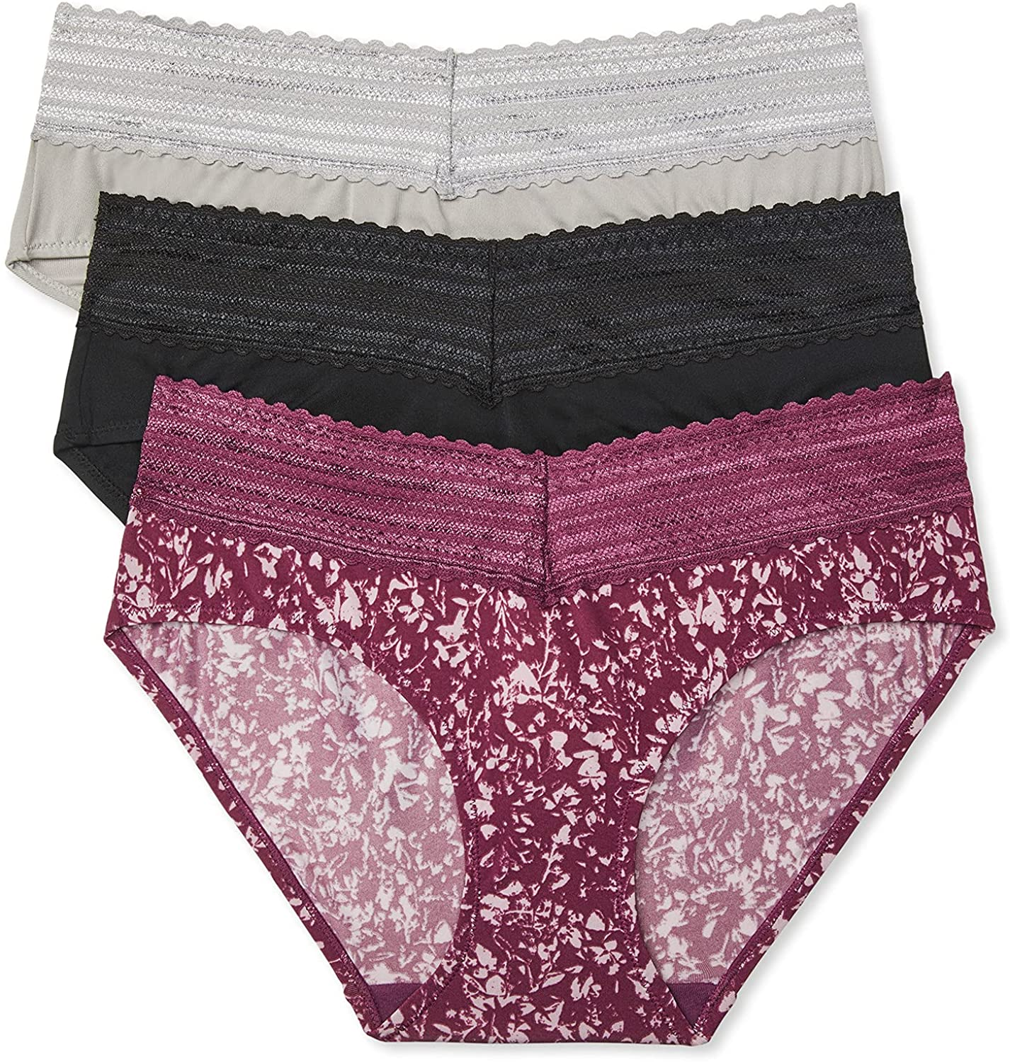 Warner'S Women'S Blissful Benefits No Muffin Top 3 Pack Hipster Panties Apparel & Accessories > Clothing > Underwear & Socks > Underwear Warner's   