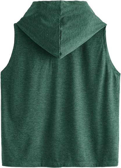 Sweatyrocks Women'S Summer Sleeveless Hooded Tank Top T-Shirt for Athletic Exercise Relaxed Breathable Apparel & Accessories > Clothing > Activewear Kylie Max   