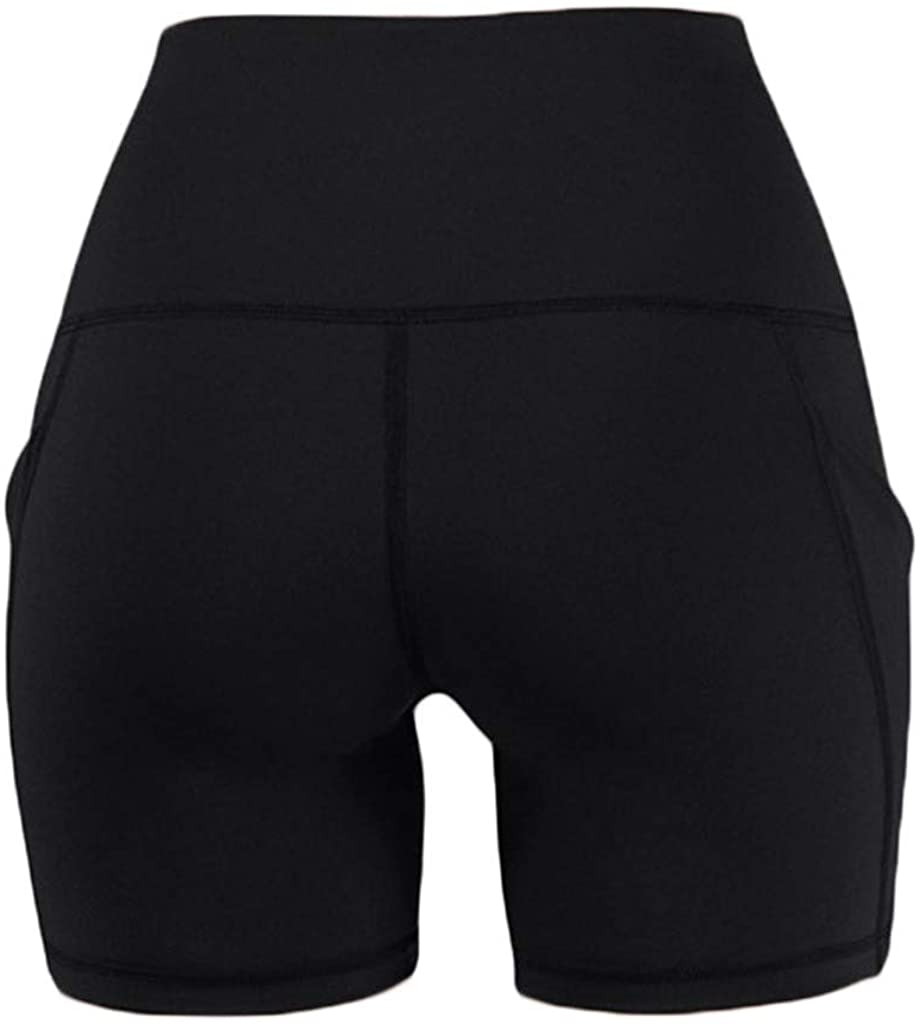 Burband Womens High Waist Bike Shorts Tummy Control Workout Yoga Pants Running Exercise Running Shorts with Side Pockets Apparel & Accessories > Clothing > Underwear & Socks > Shapewear Burband   