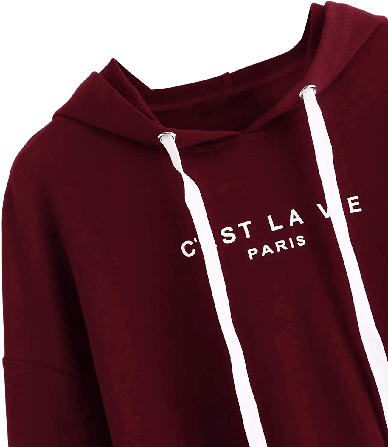 Sweatyrocks Women'S Letter Print Casual Long Sleeve Crop Top Sweatshirt Hoodies Apparel & Accessories > Clothing > Activewear Kylie Max   