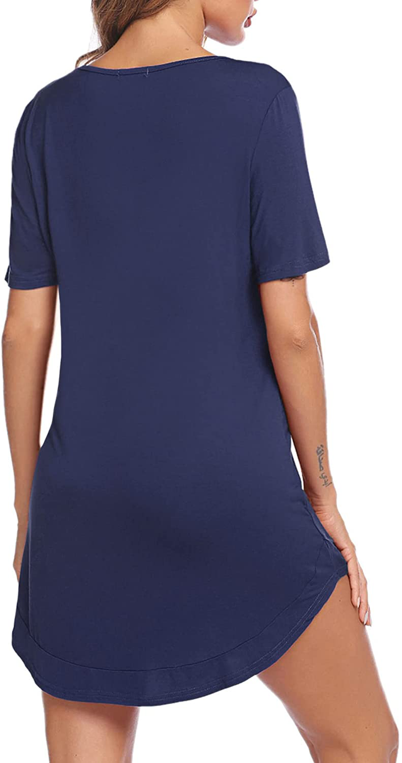 Avidlove Women'S Nightshirt Short Sleeve Button down Nightgown V-Neck Boyfriend Sleepshirt Pajama Dress Apparel & Accessories > Clothing > Sleepwear & Loungewear > Nightgowns Kylie Max   