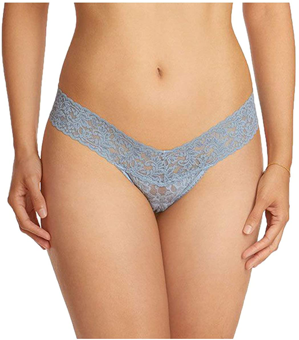 hanky panky, Signature Lace Low Rise Thong, One Size (2-12) Apparel & Accessories > Clothing > Underwear & Socks > Underwear hanky panky Grey Mist One Size 