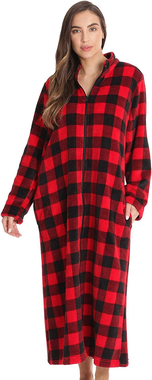 Just Love Plush Zipper Lounger Robe Apparel & Accessories > Clothing > Sleepwear & Loungewear > Robes Kylie Max   