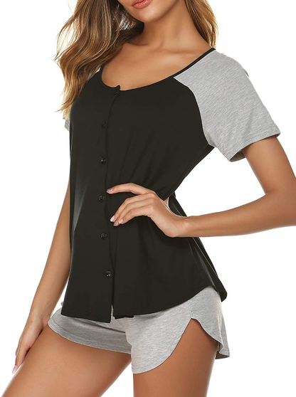 Ekouaer Women's Pajama Short Sleeve Sleepwear Soft Pj Set Top and Shorts Pajamas Set Apparel & Accessories > Clothing > Sleepwear & Loungewear > Pajamas Ekouaer   