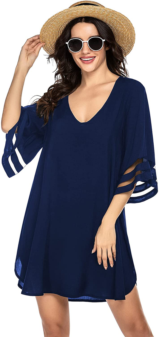 Ekouaer Women'S Swim Cover Ups for Beach Swimwear, Summer Casual Loose Sun Dress Apparel & Accessories > Clothing > Swimwear Kylie Max   