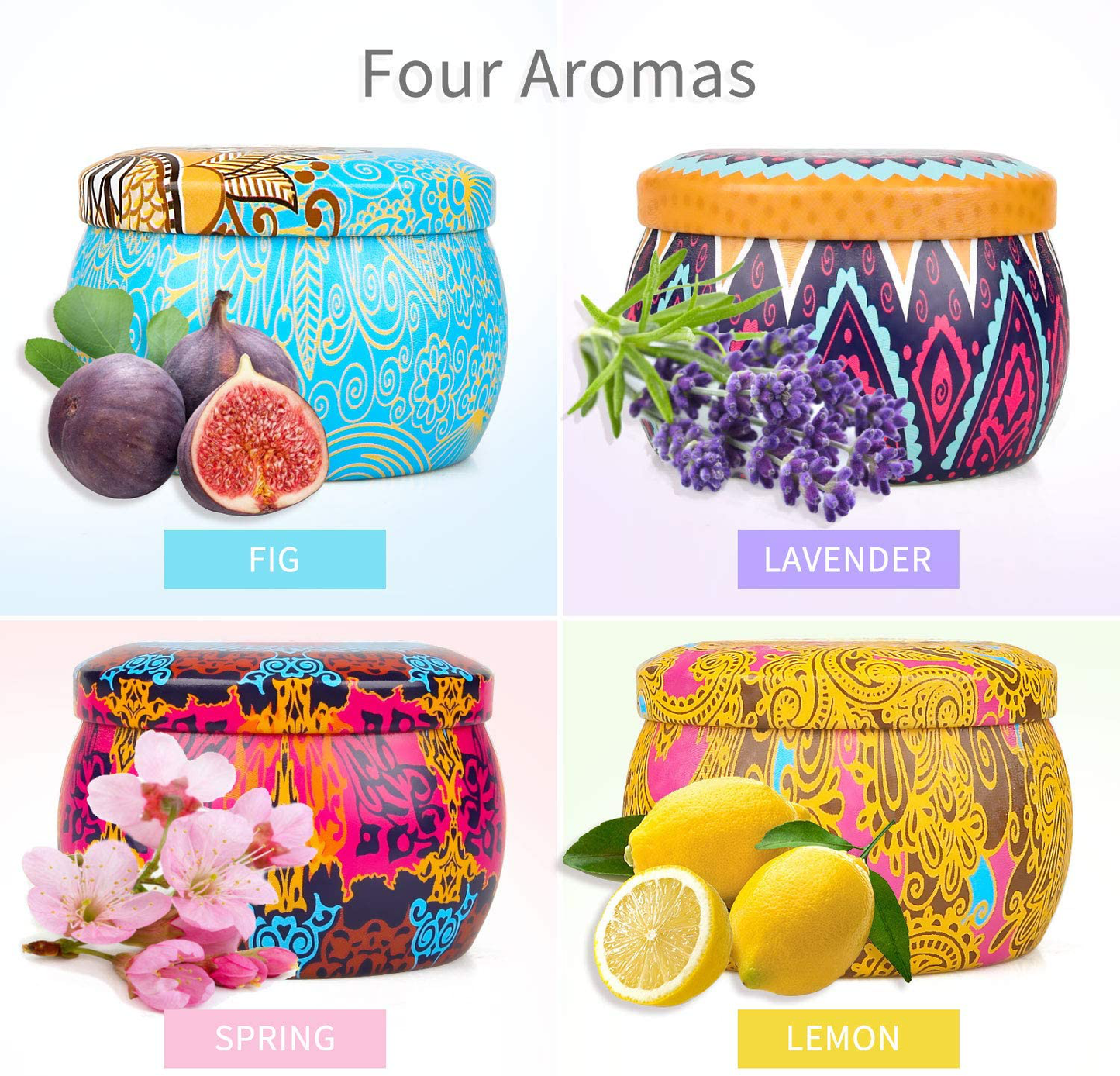 Scented Candles Set for Women Portable Candles Travel Tin Fragrance Gift for Mother Day Birthday Valentine Day Weddings Soy Candle Long Lasting Aromatherapy Candles for Home Fragrances Decor Arts & Entertainment > Party & Celebration > Gift Giving YINUO LIGHT   