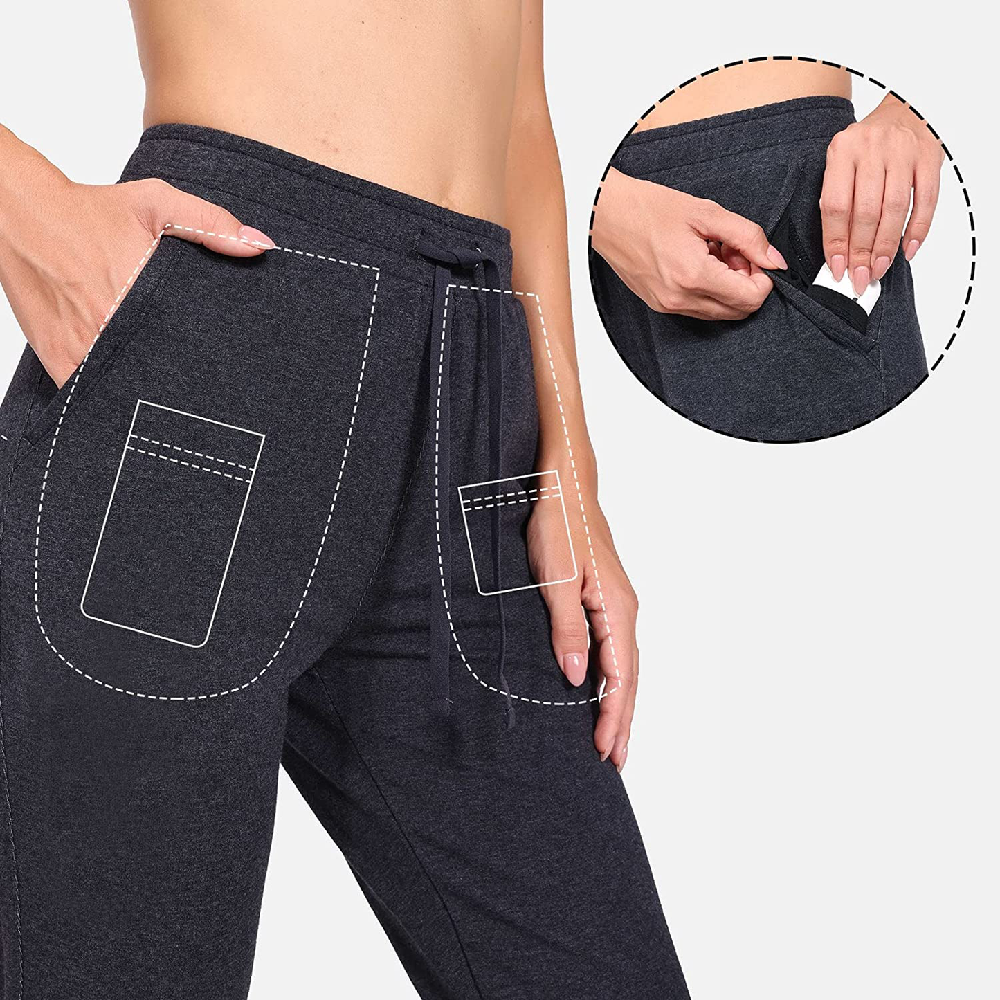 BALEAF Women'S Sweatpants Joggers Cotton Yoga Lounge Sweat Pants Casual Running Tapered Pants with Pockets Apparel & Accessories > Clothing > Activewear Kylie Max   