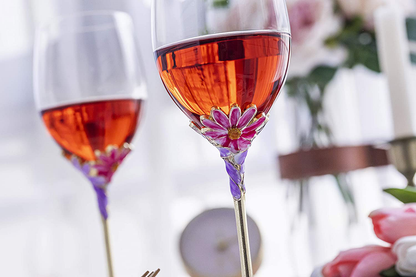 Luka Tech Enamels flower Lead-free Wine Glass Best Birthday Gifts For Women Wife Mom Friends Mothers Valentines Day (1 Pack) Arts & Entertainment > Party & Celebration > Gift Giving Luka Tech   
