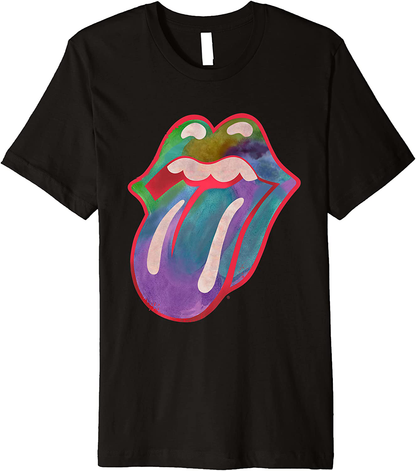 The Rolling Stones Colors Tongue Premium T-Shirt Apparel & Accessories > Clothing > Activewear Kylie Max   
