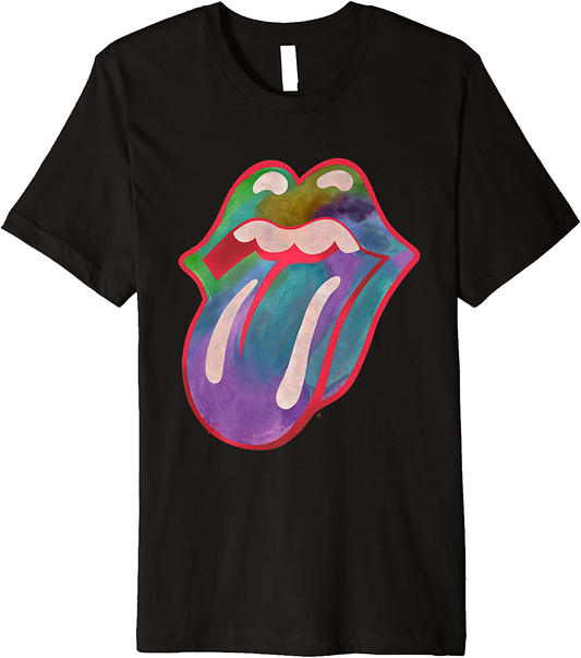 The Rolling Stones Colors Tongue Premium T-Shirt Apparel & Accessories > Clothing > Activewear Kylie Max   