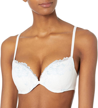 Maidenform Women's Love The Lift Push Up & In Demi Bra DM9900 Apparel & Accessories > Clothing > Underwear & Socks > Bras Maidenform Women's IA - Bras White W/ Blue Bling 34B 