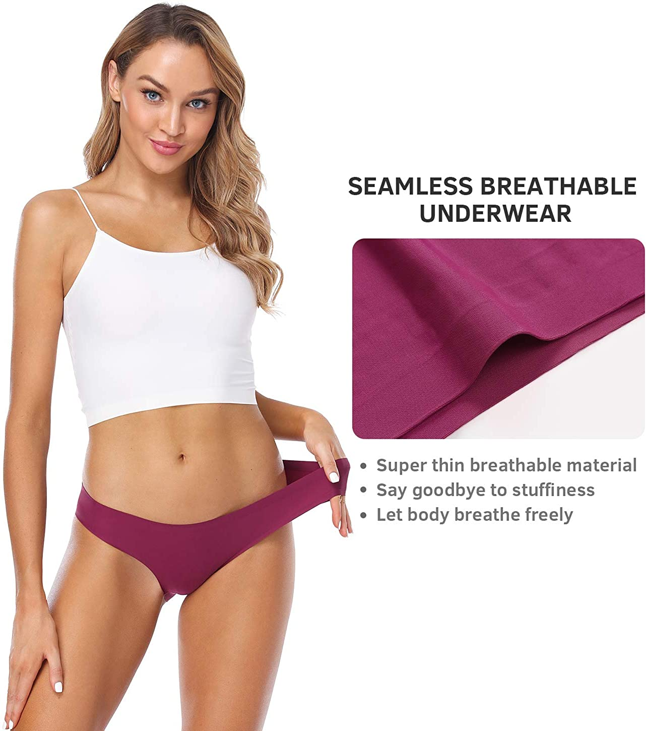 Wealurre Seamless Underwear Invisible Bikini No Show Nylon Spandex Women Panties Apparel & Accessories > Clothing > Underwear & Socks > Underwear Wealurre   